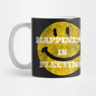 Happiness is fleeting smiley face goth emo vibes Mug